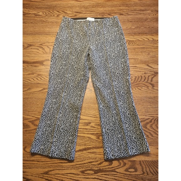 Anthropologie Pants - Anthropologie Essential Crop Flare Pants Womens Pull On Size Small Black & White